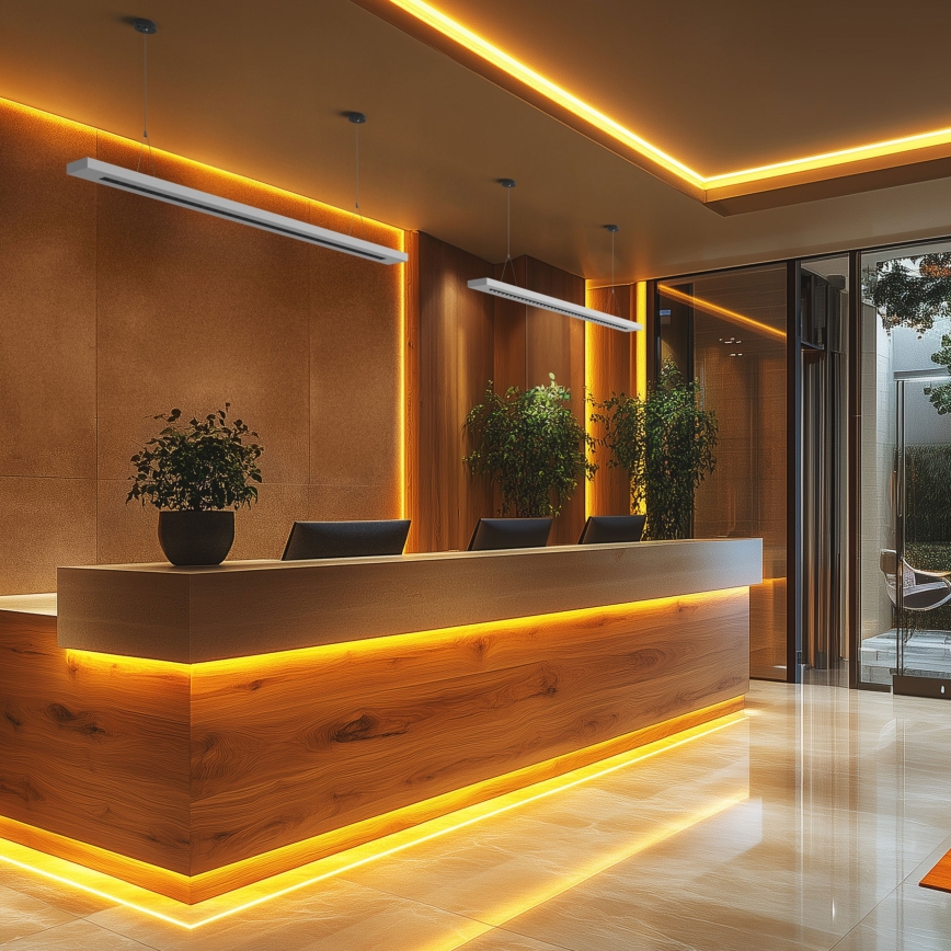 LED Stropna/Viseča svetilka PLANK LED/20/30/40W/230V 2700/4000/6000K CRI 90 bela