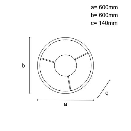 LED stropni lestenec z zatemnitvijo LED/55W/230V 3000-6500K + daljinski upravljalnik
