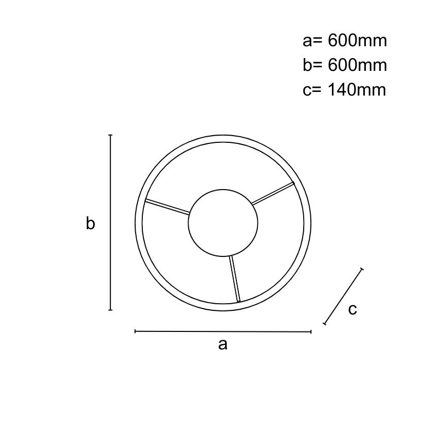 LED stropni lestenec z zatemnitvijo LED/55W/230V 3000-6500K + daljinski upravljalnik