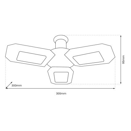 LED Stropni reflektor 3xE27/16,7W/230V 4000K