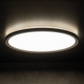 LED stropno svetilo AZPO LED/22W/230V 3000/4000/6000K premer 42 cm IP54 črna
