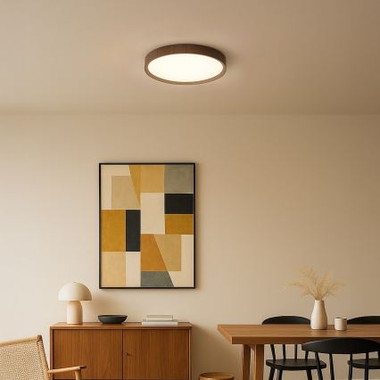 LED stropno svetilo FOREST LED/24W/230V, premer 39 cm, rjave barve