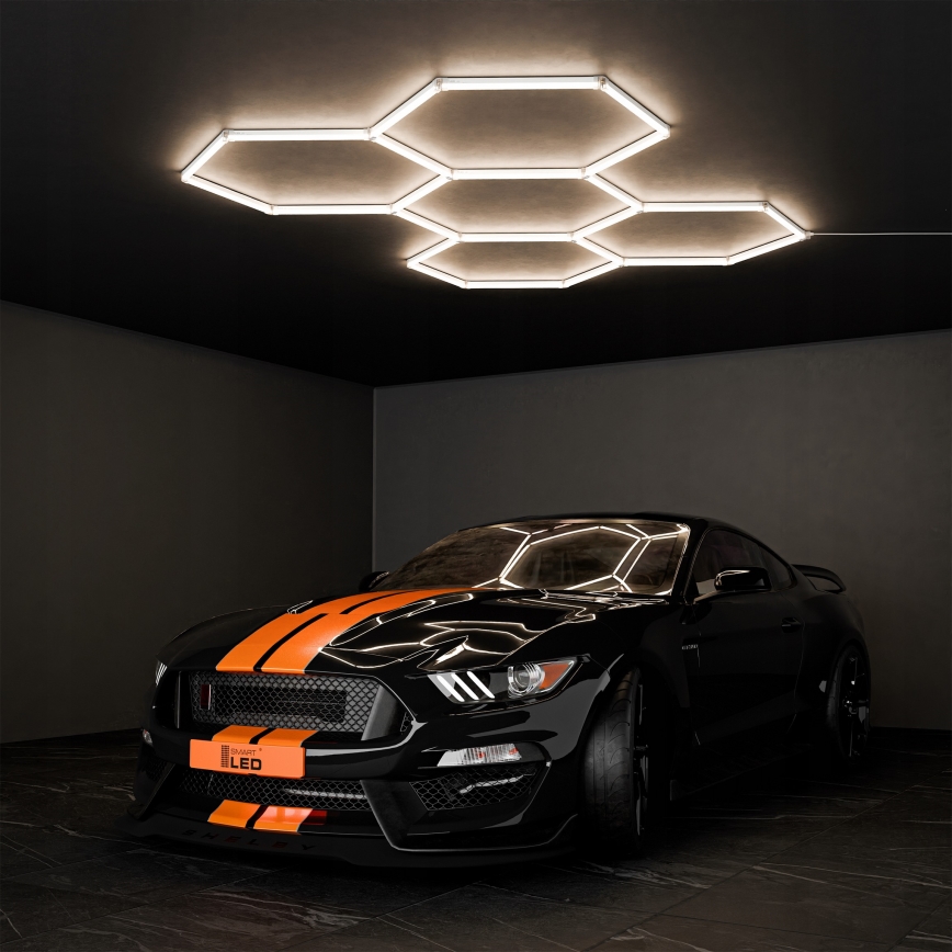 LED stropno svetilo HEXAGON LED/192W/85-265V 4000K 298x209 cm CRI 90 IP54 belo