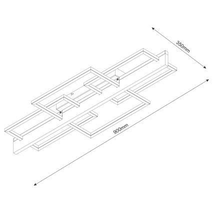 LED stropno svetilo LARYSA LED/35W/230V 35x90 cm borovina