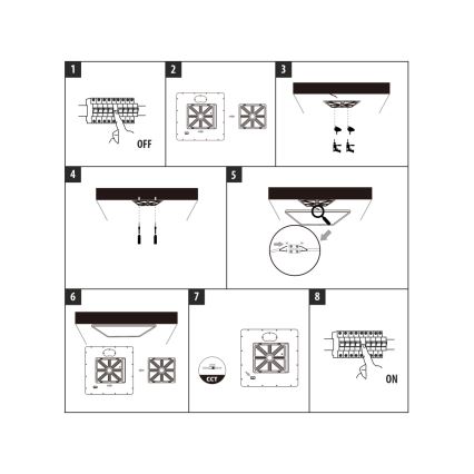 LED stropno svetilo LED/24W/230V 3000/4000/6500K 30x30 cm črna
