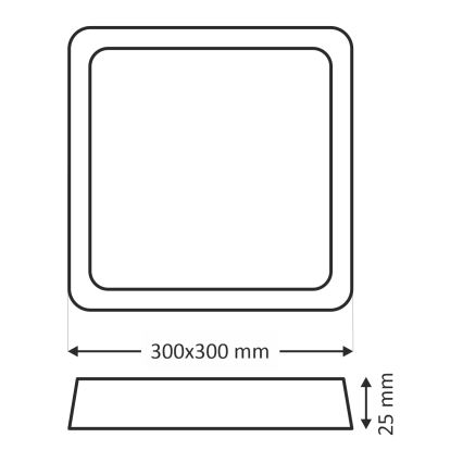 LED stropno svetilo LED/24W/230V 3000/4000/6500K 30x30 cm črna
