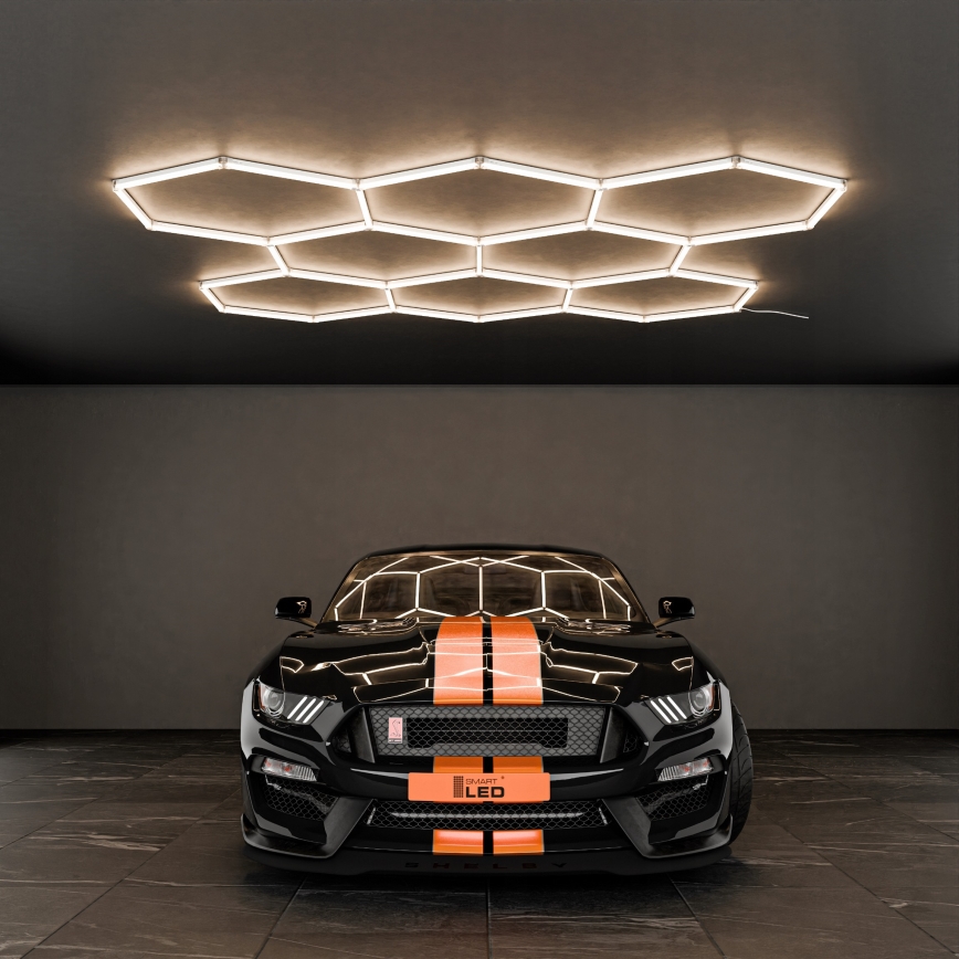 LED stropna svetilka HEXAGON LED/280W/85-265V 4000K 313x298 cm CRI 90 IP54 bela