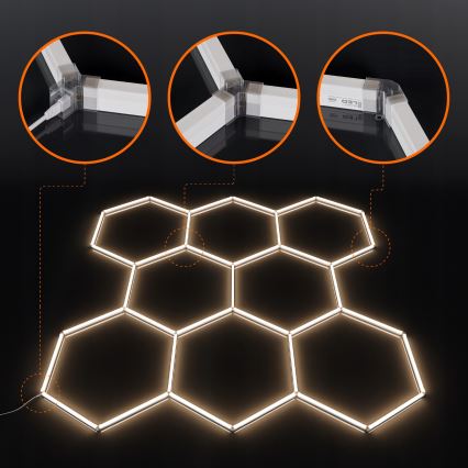 LED stropna svetilka HEXAGON LED/280W/85-265V 4000K 313x298 cm CRI 90 IP54 bela