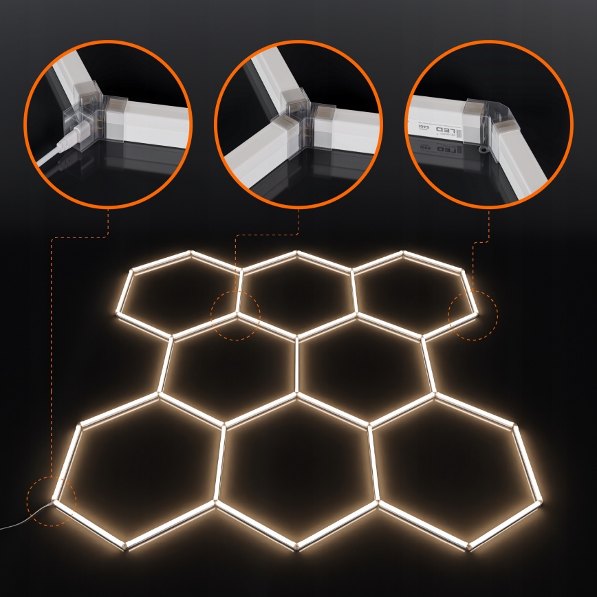 LED stropna svetilka HEXAGON LED/280W/85-265V 4000K 313x298 cm CRI 90 IP54 bela