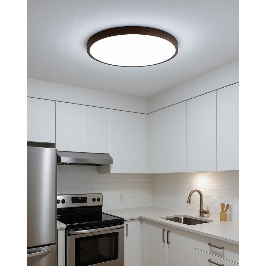 LED stropno svetilo LED/32W/230V 3000/4000/6500K Ø 40 cm rjavo