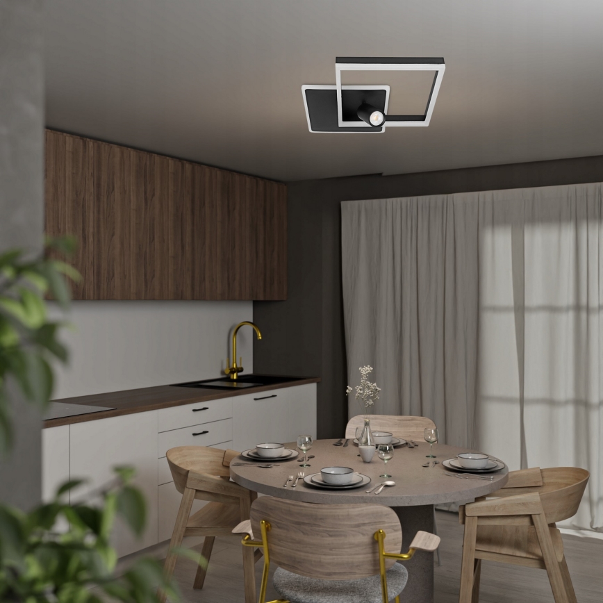 LED stropno svetilo LED/38W/230V + 1xGU10/30W črna