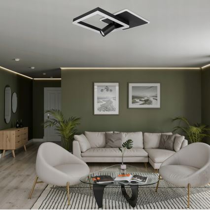 LED stropno svetilo LED/38W/230V + 1xGU10/30W črna