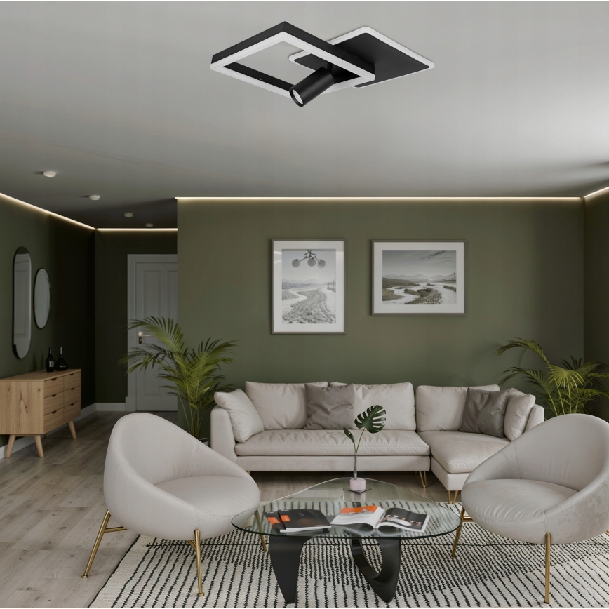 LED stropno svetilo LED/38W/230V + 1xGU10/30W črna