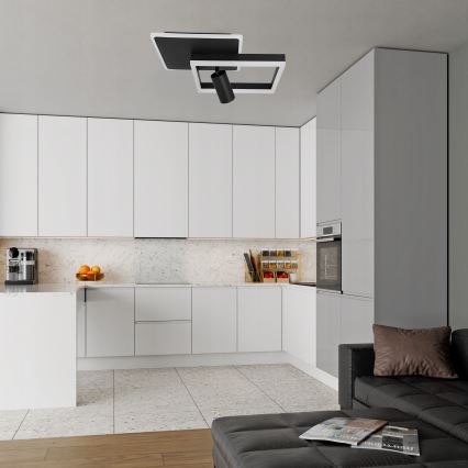 LED stropno svetilo LED/38W/230V + 1xGU10/30W črna