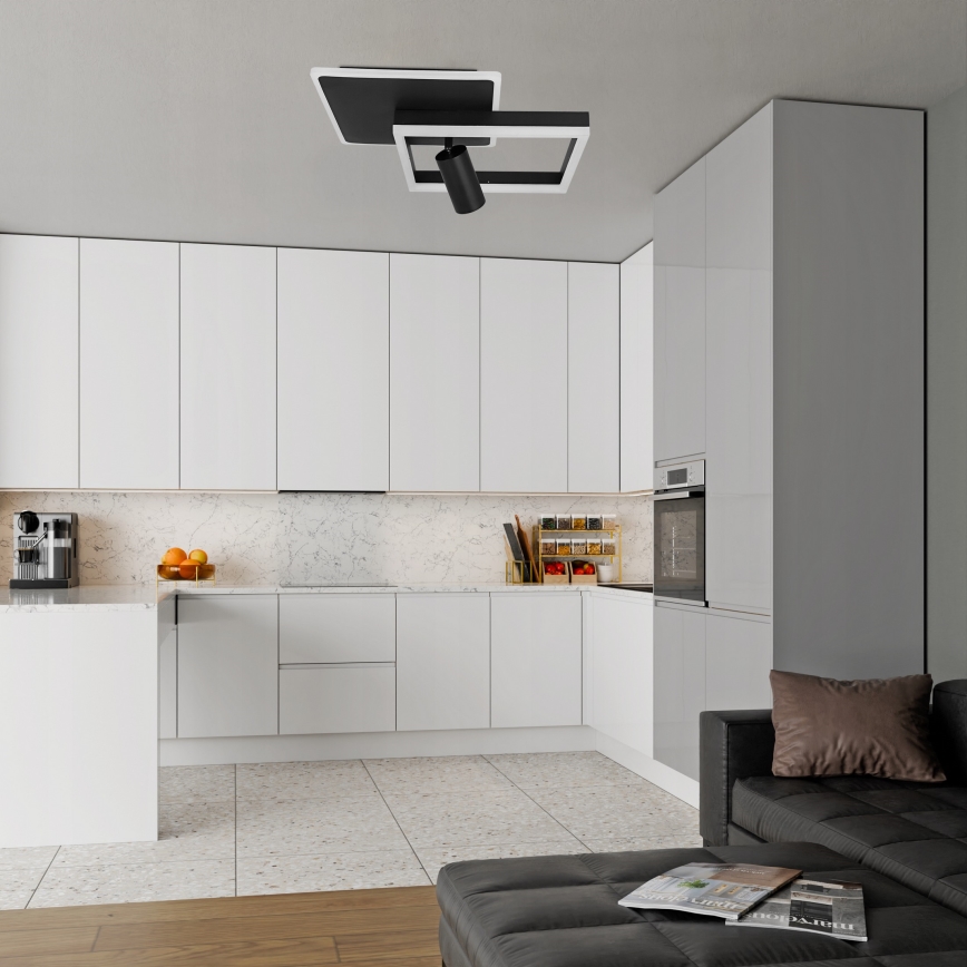 LED stropno svetilo LED/38W/230V + 1xGU10/30W črna