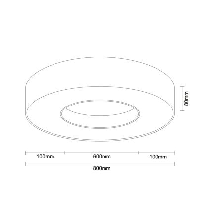 LED stropno svetilo LED/80W/230V 3000/4000/6500K premer 80 cm bela