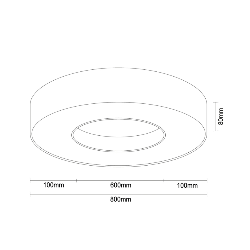 LED stropno svetilo LED/80W/230V 3000/4000/6500K premer 80 cm belo