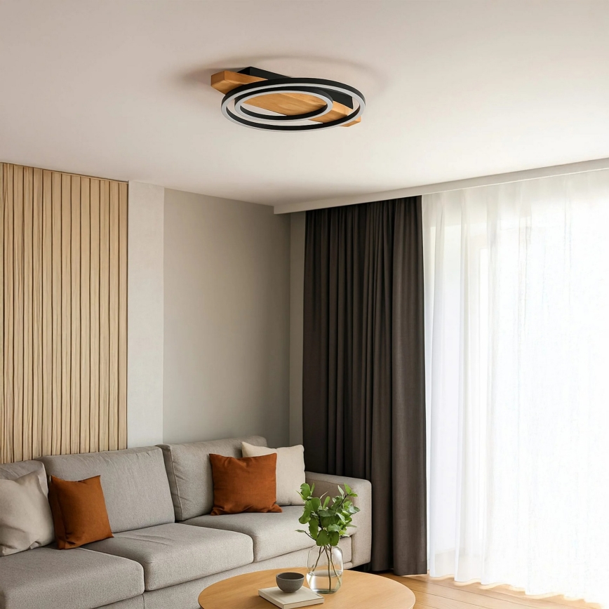 LED stropno svetilo MELISA LED/28W/230V 30x40 cm borovina