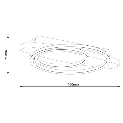 LED stropno svetilo MELISA LED/28W/230V 30x40 cm borovina