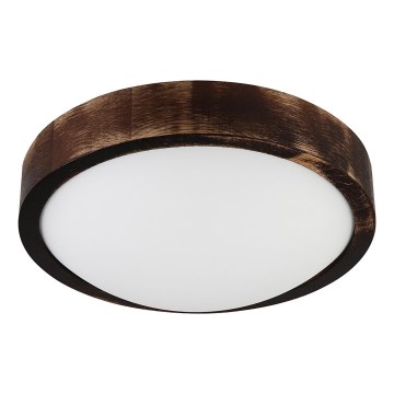 LED stropno svetilo OAK SMOKY SLIM LED/20W/230V 4000K Ø 27 cm hrast/temno rjava