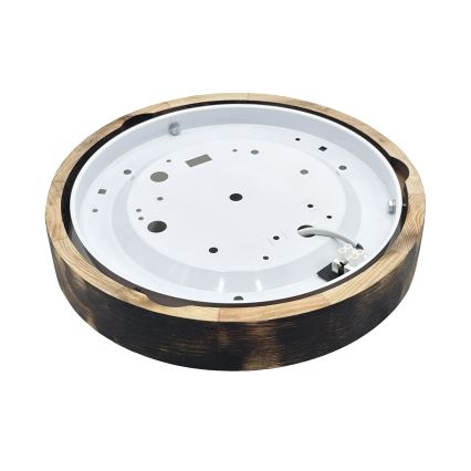 LED stropno svetilo OAK SMOKY SLIM LED/20W/230V 4000K Ø 27 cm hrast/temno rjava