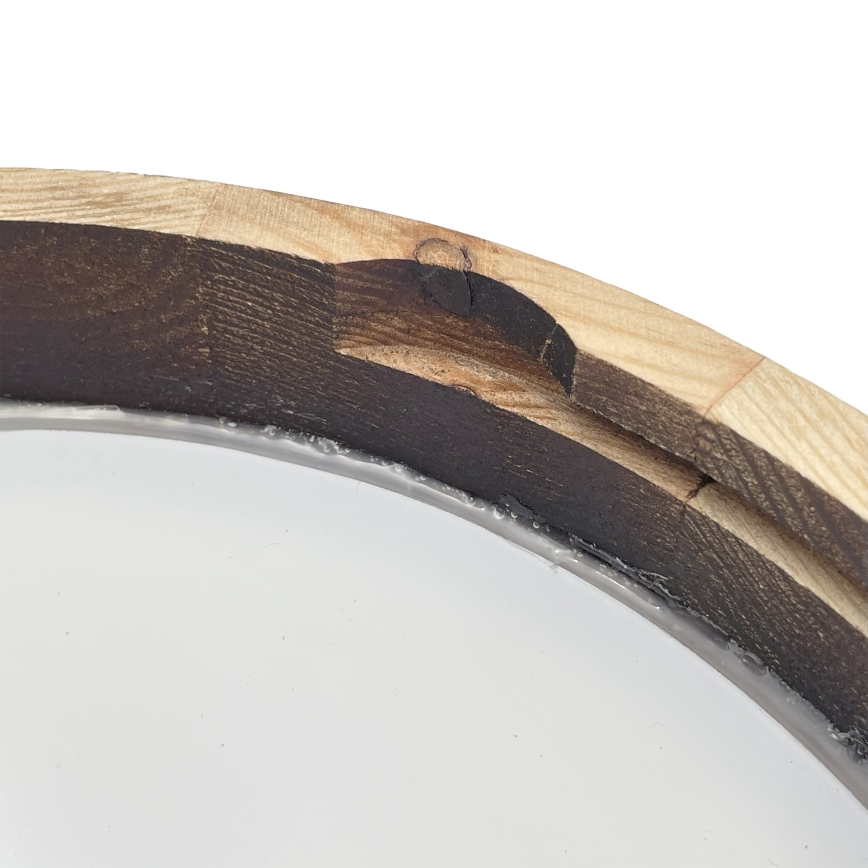 LED stropno svetilo OAK SMOKY SLIM LED/20W/230V 4000K Ø 27 cm hrast/temno rjava