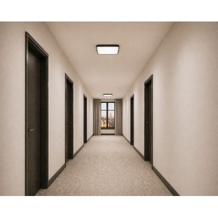 LED stropna svetilka s senzorjem gibanja in mraka WILTON LED/24W/230V 4000K 33x33 cm črna