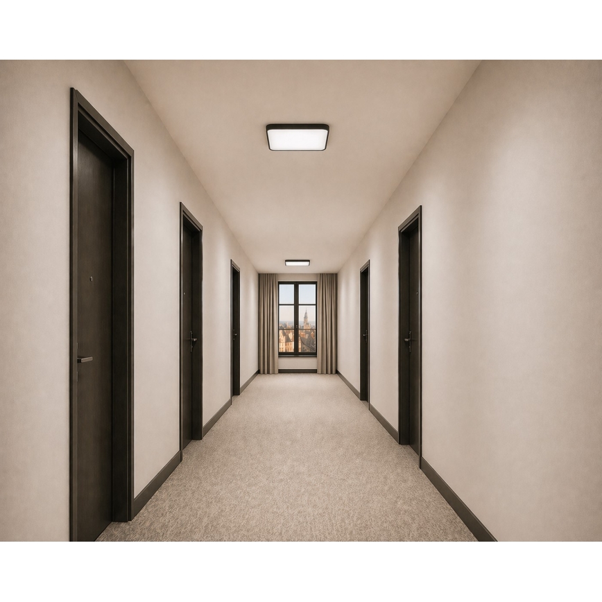 LED stropna svetilka s senzorjem gibanja in mraka WILTON LED/24W/230V 4000K 33x33 cm črna