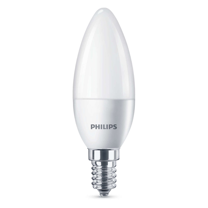 LED sveča Philips E14/4W/230V - CANDLE mlečna