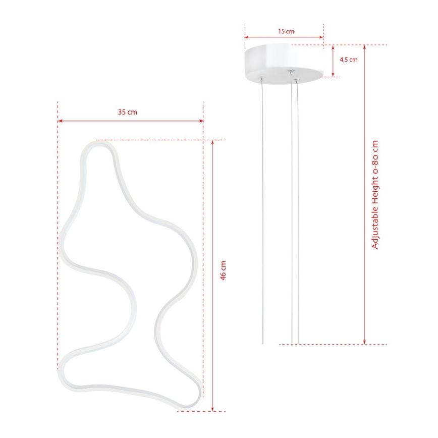 LED Svetilka na vrv ARTISAN LED/36W/230V 4000K bela