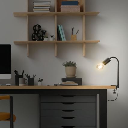 LED svetilka s sponko 1xE27/4,2W/230V 2700K črna