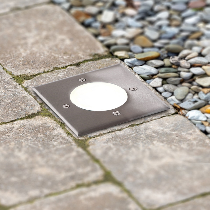 LED Svetilka za dovozno pot MIVO LED/3W/230V 12x12 cm IP67 mat krom