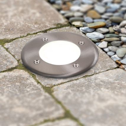 LED Svetilka za dovozno pot MIVO LED/3W/230V pr. 12 cm IP67 mat krom