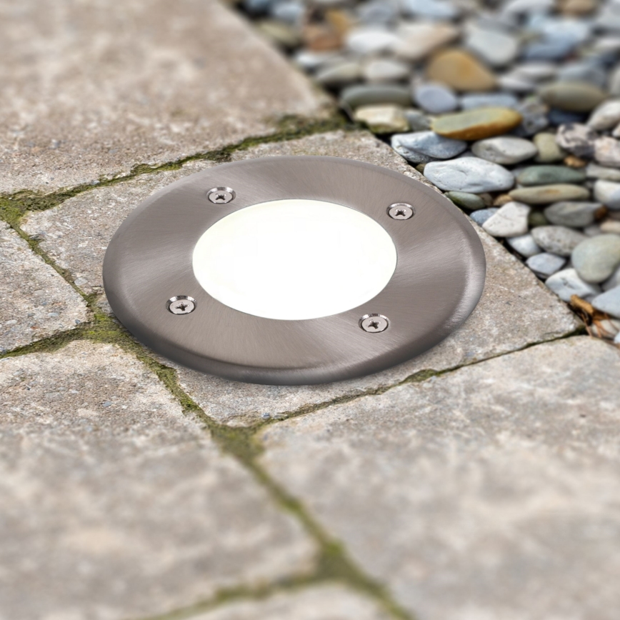 LED Svetilka za dovozno pot MIVO LED/3W/230V pr. 12 cm IP67 mat krom