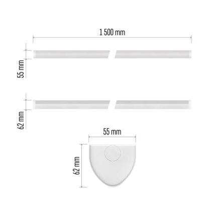 LED svetilka za pod omarico LED/60W/230V 4000K 150 cm
