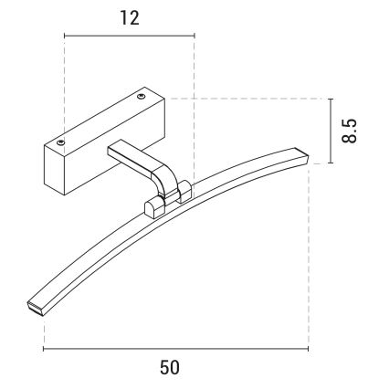 LED Svetilka za slike LED/10W/230V 4000Κ 50 cm črna