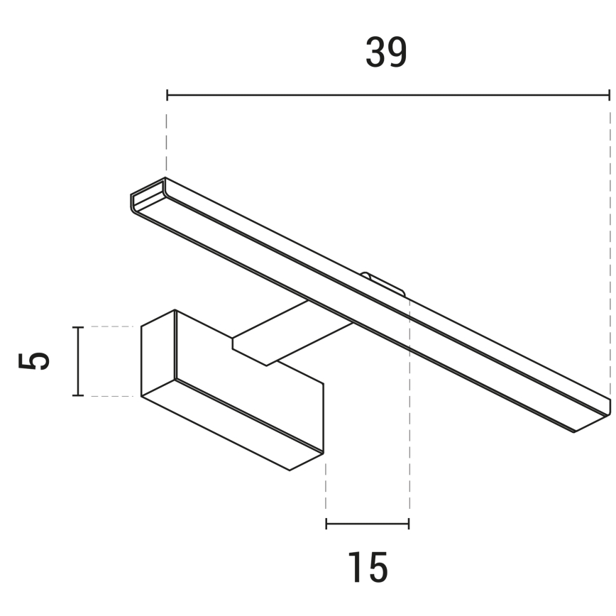 LED Svetilka za slike LED/9W/230V 3000K 39 cm črna