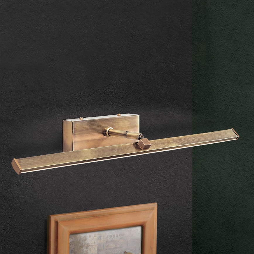 LED Svetilka za slike PUBLIO LED/10W/230V 50 cm zlata/patina