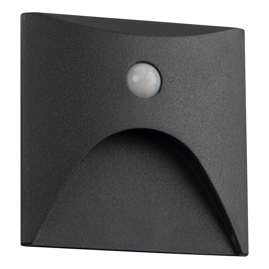 LED svetilka za stopnice s senzorjem gibanja in mraka EXIN LED/2,5W/230V 4000K IP65 antracitna kvadratna