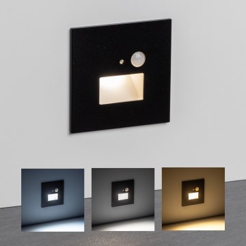 LED svetilka za stopnice s senzorjem gibanja in mraka LED/1,5W/230V 3000/4000/6500K črna