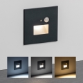 LED svetilka za stopnice z senzorjem gibanja in senzorjem somraka LED/1,5W/230V 3000K/4000K/6500K antracit