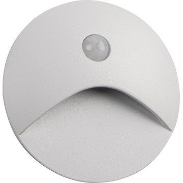 LED svetilka za stopnišče s senzorjem gibanja in senzorjem mraka EXIN LED/2,5W/230V 4000K IP65 bela okrogla