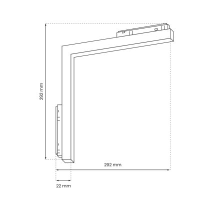 LED Svetilka za tračni sistem MAGNETIC TRACK L-DOWN LED/24W/48V 3000K črna