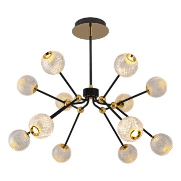 LED Svetilko na šipki GELA 12xLED/5W/230V 3000K črna/zlata