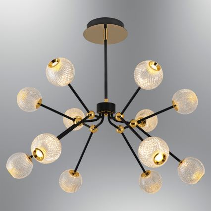 LED Svetilko na šipki GELA 12xLED/5W/230V 3000K črna/zlata