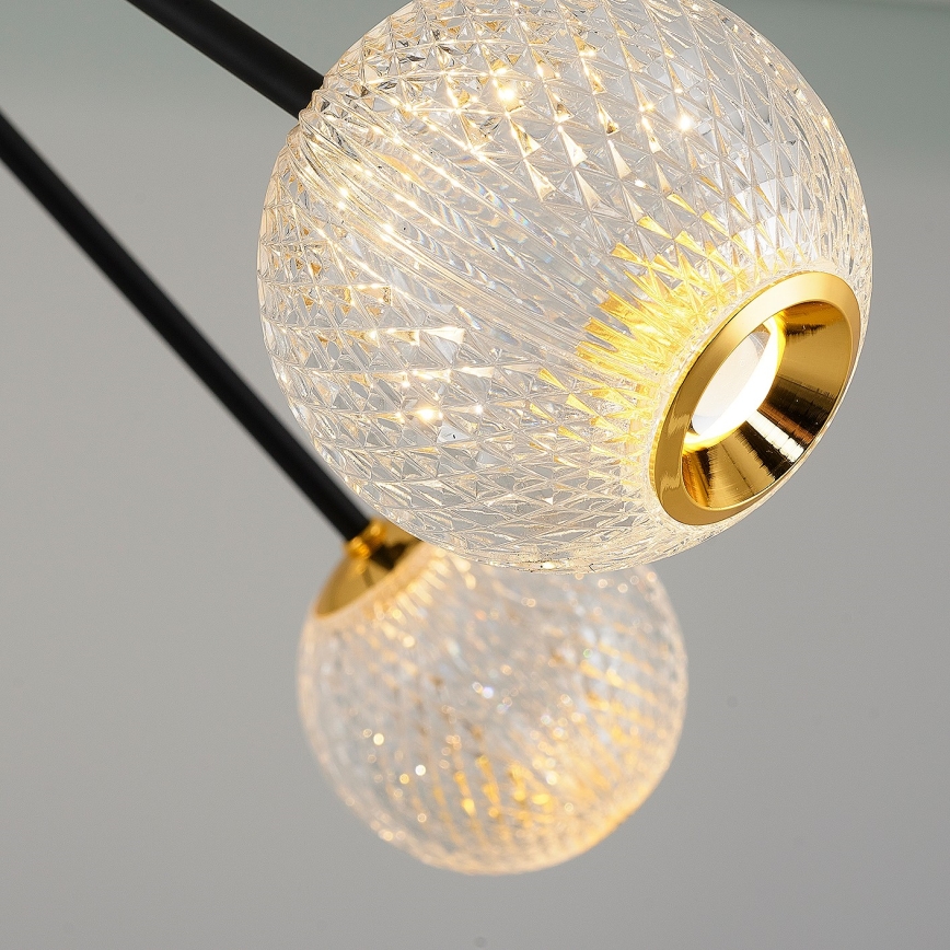 LED Svetilko na šipki GELA 12xLED/5W/230V 3000K črna/zlata