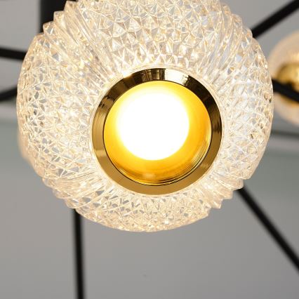 LED Svetilko na šipki GELA 12xLED/5W/230V 3000K črna/zlata