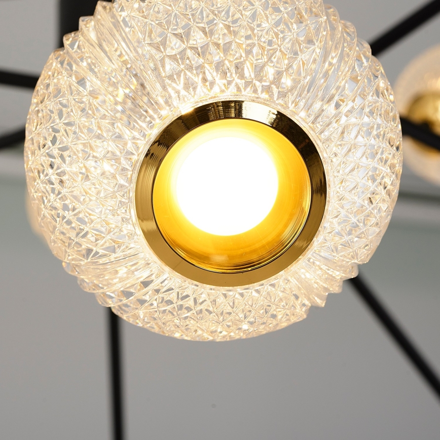 LED Svetilko na šipki GELA 12xLED/5W/230V 3000K črna/zlata