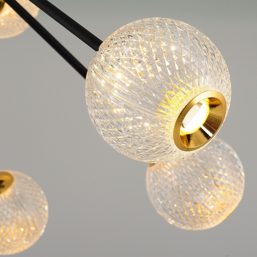 LED Svetilko na šipki GELA 12xLED/5W/230V 3000K črna/zlata