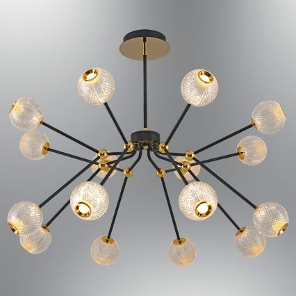LED Svetilko na šipki GELA 16xLED/5W/230V 3000K črna/zlata